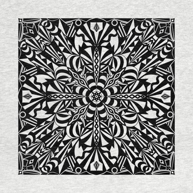 Black and White Abstract Original Mandala by missdebi27